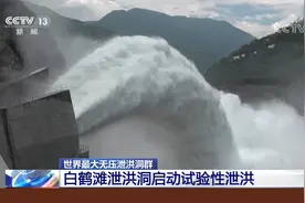 世界最大无压泄洪洞群 白鹤滩泄洪洞启动试验性泄洪视频封面