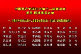 中国共产党湛江市第十二届委员会  委员、候补委员名单视频封面