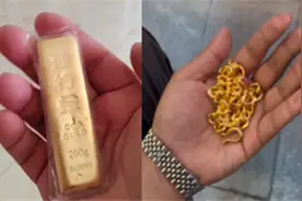 男子将200克金条打成大金链，过程让网友乐了：真金变“假货”视频封面