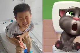 会说话的汤姆猫：小弟弟模仿汤姆猫，这小表情太可爱了视频封面