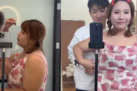 男友陪女友减肥3月瘦40斤，每天陪练外加加油鼓劲，女友变化惊人