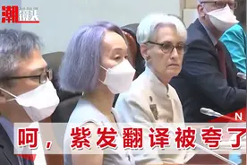 让拜登发火的紫头发翻译，这次被舍曼夸了：是中文翻译官顶级水平视频封面