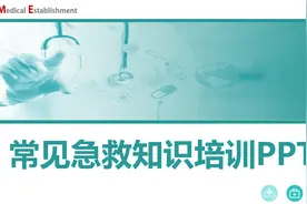 常见急救知识PPT模板医疗课程资源实践考核内容培训课件视频封面