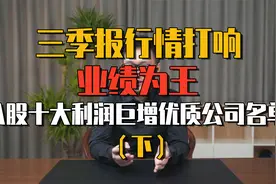 A股十大利润巨增优质公司名单，三季报业绩为王（建议收藏）下视频封面