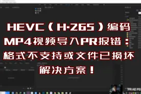 MP4格式视频导入PR等软件报错格式不支持或文件已损坏解决方案视频封面