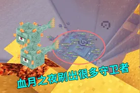 我的世界联机119：海底神殿在血月之夜，刷出很多的守卫者