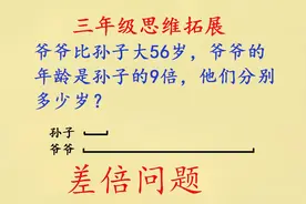 爷爷比孙子大56岁，爷爷年龄是孙子的7倍，他们分别多少岁？