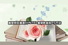 核显党狂喜提升INTEL核显性能的3个方法【转载】