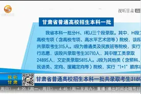 甘肃省普通高校招生本科一批共录取考生31894人视频封面