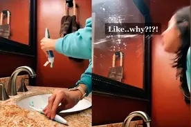 妻子神模仿丈夫刷牙，每个动作都令人血压飙升，最后一幕网友炸了视频封面