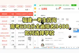 福建600分全省排名9400名高考志愿怎么填——如何选学校视频封面
