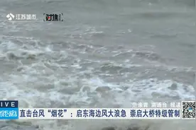直击台风“烟花”：启东海边风大浪急 崇启大桥特级管制视频封面