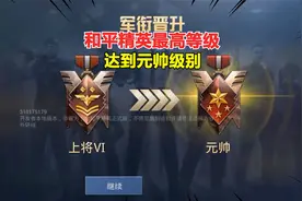 和平精英最高等级，达到元帅级别