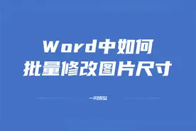 word中如何批量调整图片的尺寸视频封面
