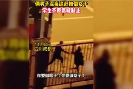 俩男子深夜狂追女子将其推倒，高校学生怒喝制止，警方证实非抢劫视频封面