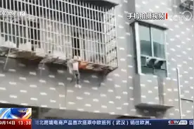 双腿悬空 3岁女童头卡防盗窗 英勇邻居机智救起视频封面