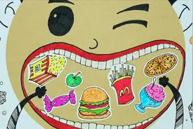 儿童创意画，爱吃汉堡的小男孩，享受美食，健康成长，可以这样画视频封面