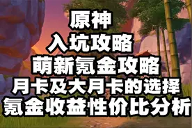 【原神】入坑指南！萌新氪金攻略之月卡和大月卡选择！氪金性价比视频封面