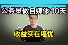 公务员坚持做自媒体，10天了，收益怎么样，网友：太真实了