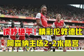 2-2！伦敦德比太刺激！阿森纳95分钟绝平水晶宫，维埃拉懊恼捶地视频封面