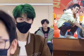 男生把头发染成绿的，颜值蹭的一下变高，意外得到演员大鹏关注