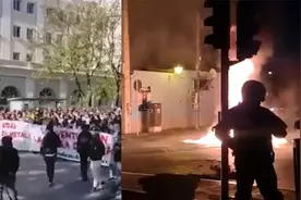 西班牙2万工人罢工要求涨工资！街头焚烧打砸，警民冲突开枪射击视频封面