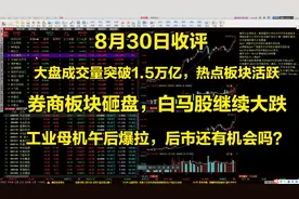 8月30日收评，大盘成交量突破1.5万亿，后期热点板块主要有哪些？视频封面
