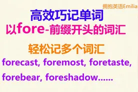 词根词缀记忆法，fore前缀开头的单词，含有fore的英文单词带翻译视频封面