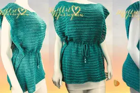 简单易织的女士钩针背心，附图解，一片式结构，系腰带，时尚漂亮视频封面