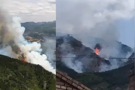 山西恒山发生火灾,山间可见明火 景区办公室:游客已疏散 正在扑救视频封面