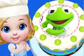 小可爱蛋糕师制作美味青蛙蛋糕