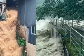 直击福建南平暴雨：洪水穿过居民楼倾泻而下，水位暴涨漫过桥面视频封面