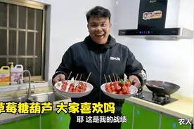 老肥第一次制作草莓糖葫芦，敏锅说酸酸甜甜的，还是以前那个味道视频封面