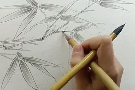 画工笔墨竹 勾线比染色更关键 一定要学会用钉头鼠尾