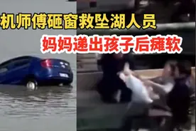 轿车坠湖，挖机师傅砸窗救人，妈妈奋力递出孩子后瘫软视频封面