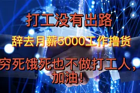 打工没有出路，辞去月薪5000工作撸货，穷死饿死也不打工，加油！视频封面
