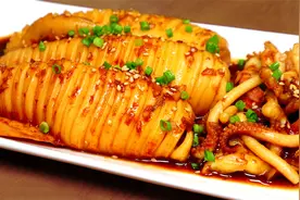 巨好吃的烧汁鱿鱼，鲜脆可口又入味，大人小孩都爱吃！