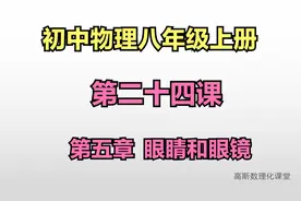 初中物理八年级上，第二十四课，第五章，眼睛和眼镜视频封面
