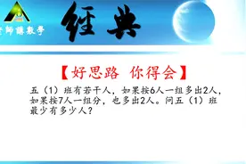 5年级必学，必考题，6人一组，7人一组，都多出2人，最少人几？视频封面