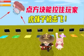 迷你世界：房主有9999滴血，点击方块就能控制玩家，虎妹子被击飞