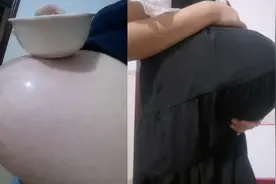 90后孕妇晒三胎“冬瓜”孕肚，横向前凸大到能放碗：怀了哪吒？视频封面