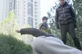 大人随地大小便，刚拉开拉链就被人一个过肩摔，旁边小孩吓傻视频封面