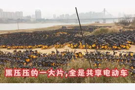 南昌扬子州赣江边出现大量共享电动车,密密麻麻一大片,这是为啥视频封面