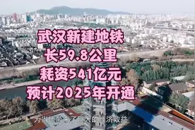 武汉新建地铁，长59.8公里，耗资541亿元，预计2025年开通视频封面
