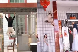 有一种女人叫女汉子！伴娘徒手爬柱子，这也太野了叭视频封面