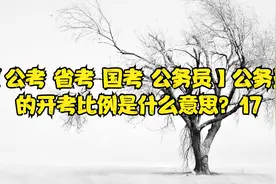 【公考 省考 国考 公务员】公务员的开考比例是什么意思？17视频封面