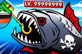 小猫钓鱼：深海钓到一条价值8500的胖头鲨！视频封面
