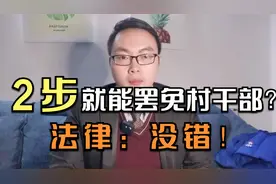 两步就能罢免村干部？法律：没错！#村民委员会组织法#举报#罢免视频封面