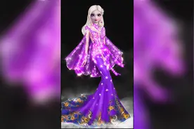 艾莎变装秀，紫色水晶高贵典雅，变身艾莎女王视频封面