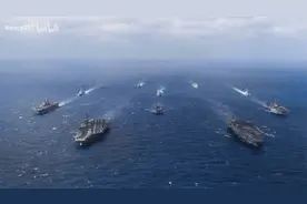 美国海军双航母战斗群菲律宾海霸气航行实拍视频封面